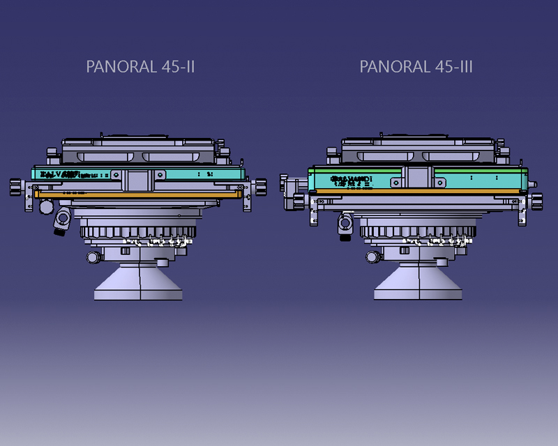 Catia Software Panoral 45 Ver.III vs Panoral 45-II up view