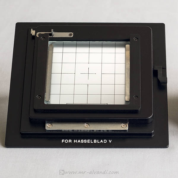 Alvandi Hasselblad ground glass mounted on Panoral 679 adapter