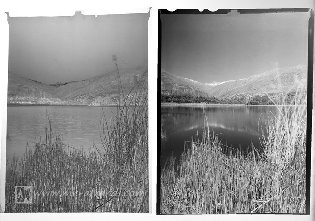 Ilford FP4 4x5in sheet film, slide and negative with normal exposure