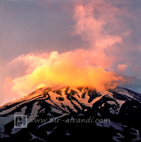 Mount Damavand in sunset