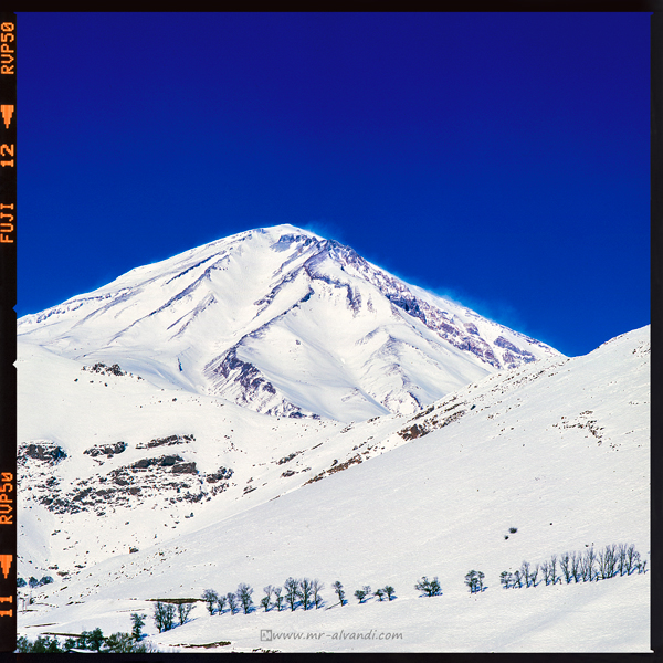 Damavand Peak on a snowy day